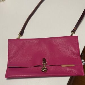 Elegant Fuchsia Leather Clutch by [Brand]
